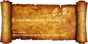 Czechmeister Uriás névjegykártya